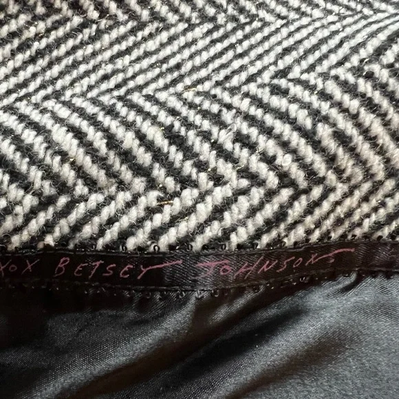 Adorable Betsey Johnson Herringbone Tweed Car Coat - Size 14 - Picture 11 of 12